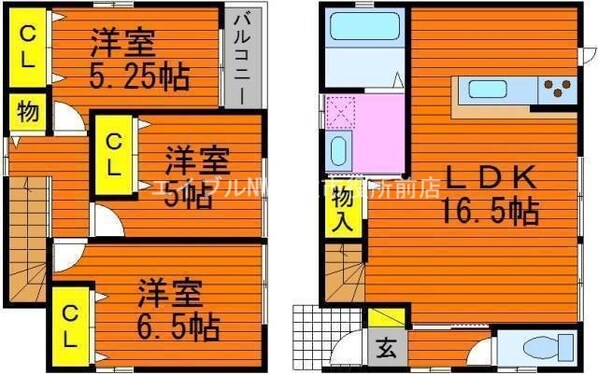 ラフィーネ西阿知Ⅱの物件間取画像